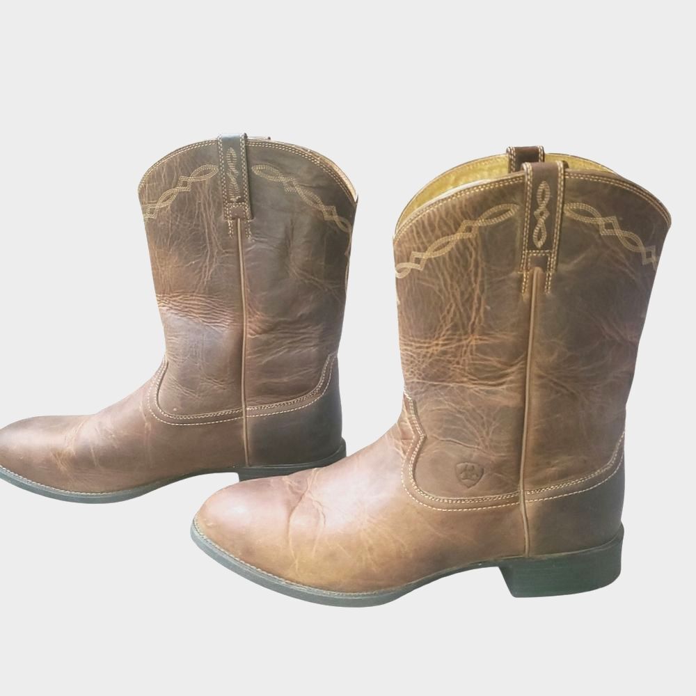 Ariat Brown Leather Men's Western Pull-On Boots Size 15D